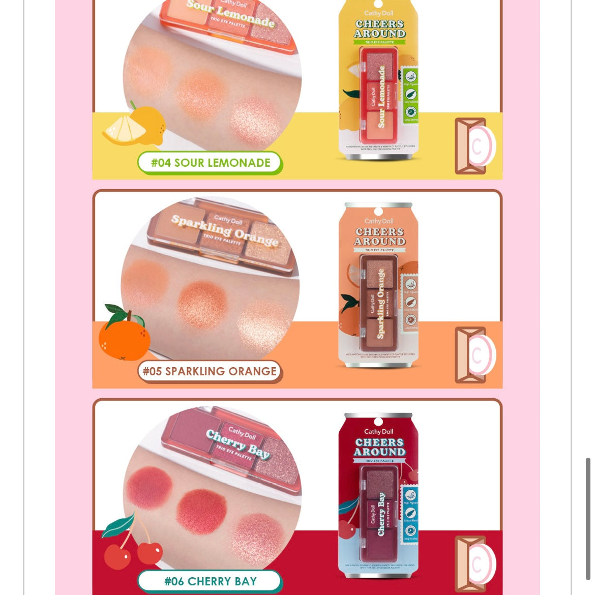 Cathy Doll Cheers Around Trio Eye Palette